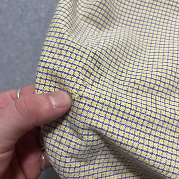Polo Ralph Lauren Shirt Mens XL Yellow Plaid Flesh Pony Classic Short Sleeve - Picture 2 of 9